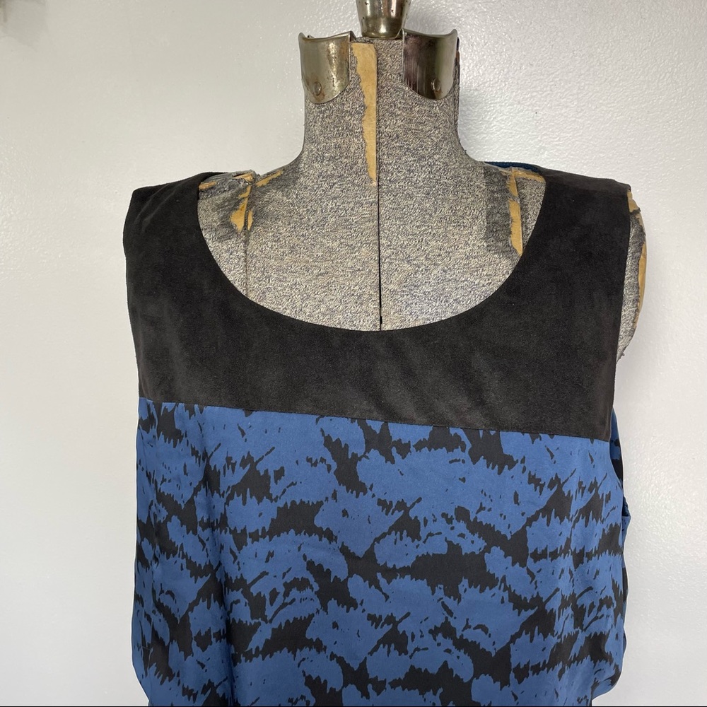 DKNYC XL blue and black sleeveless double layered dress - Picture 2 of 7
